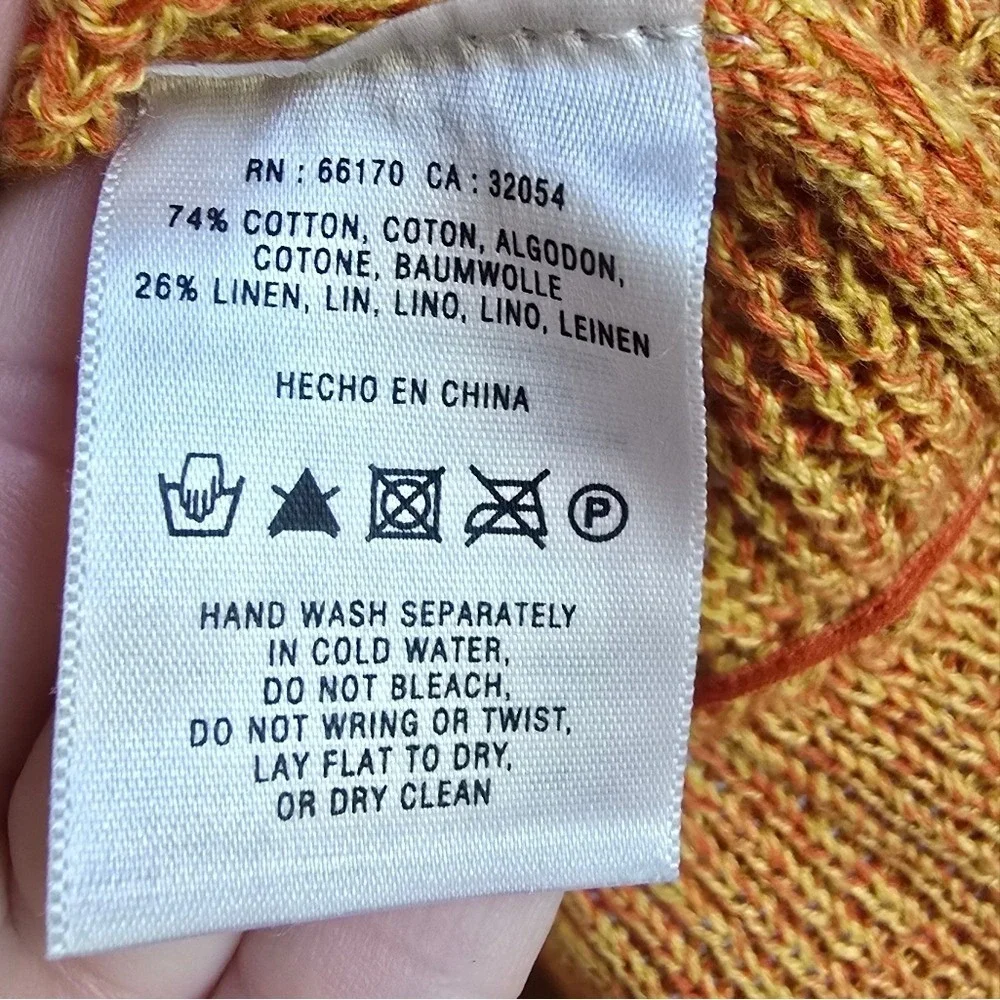 Anthropologie NEW EDIE Satsuma Pinwheel Floral Crochet Linen Knit Top SZ Large - Picture 10 of 11